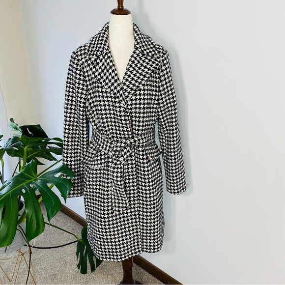 Kate Spade belted houndstooth jacket - Picture 1 of 13